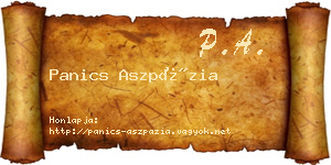 Panics Aszpázia névjegykártya